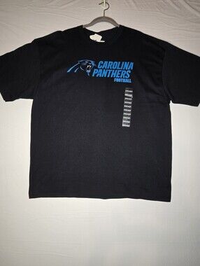 Carolina Panthers T Shirt 2XL Black NFL Football Team Apparel NWT 2016
